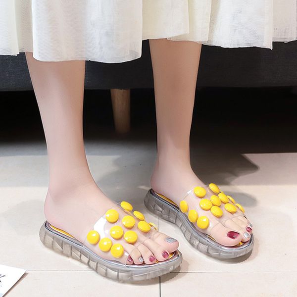 slippers rimocy 2021 summer ladies flat pvc platform polka dot transparent jelly shoes woman clear heel outdoor beach slides, Black
slippers rimocy 2021 summer ladies flat pvc platform polka dot transparent jelly shoes woman clear heel outdoor beach slides, Black
