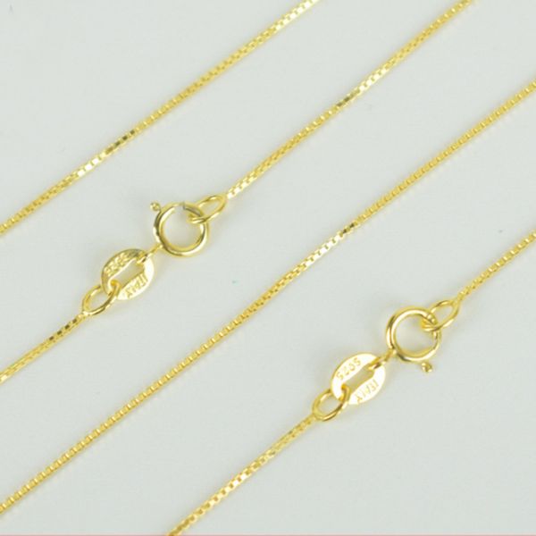 italy made 925 sterling silver & yellow gold color thin slim box chain necklace 40/45cm collares kolye collier for women girls, Golden;silver
italy made 925 sterling silver & yellow gold color thin slim box chain necklace 40/45cm collares kolye collier for women girls, Golden;silver