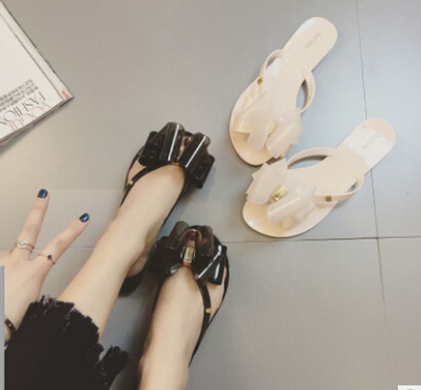 women's new summer 2018 bow sandals and slippers sand beach flat jelly flip flops, Black
women's new summer 2018 bow sandals and slippers sand beach flat jelly flip flops, Black