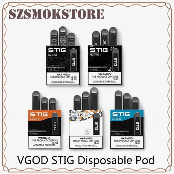 VGOD STIG Одноразовая Pod устройства 3шт / пакет 270mAh Аккумулятор 1,2 мл картридж Vape Pen Kit 0268107-
VGOD STIG Одноразовая Pod устройства 3шт / пакет 270mAh Аккумулятор 1,2 мл картридж Vape Pen Kit 0268107-