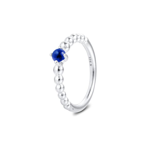 sea blue beaded rings 100% 925 sterling-silver-jewelry ing, Golden;silver