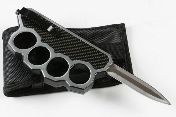 Новый Knuckle Duster Авто Тактический нож D2 Double Edge сатин лезвия сталь + углеродного волокна ручки ножи Открытый EDC Спасательные
Новый Knuckle Duster Авто Тактический нож D2 Double Edge сатин лезвия сталь + углеродного волокна ручки ножи Открытый EDC Спасательные