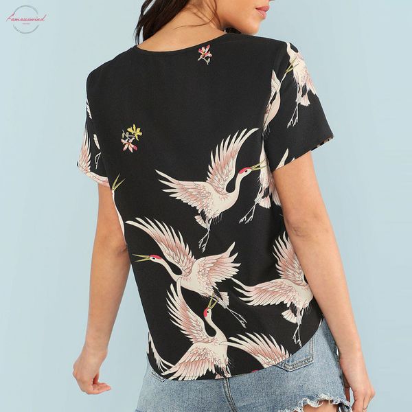 женщины короткие мода короткие рукава o шеи crane печать короткие топы тенниска harajuku вскользь тонкая майка тройники для леди blusas, White
женщины короткие мода короткие рукава o шеи crane печать короткие топы тенниска harajuku вскользь тонкая майка тройники для леди blusas, White