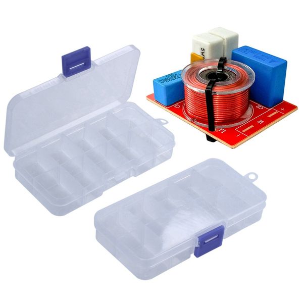 3pcs accessories: 2pcs 10-slot portable plastic resistors electronic component case box & 1pcs adjustable treble bass frequency
3pcs accessories: 2pcs 10-slot portable plastic resistors electronic component case box & 1pcs adjustable treble bass frequency
