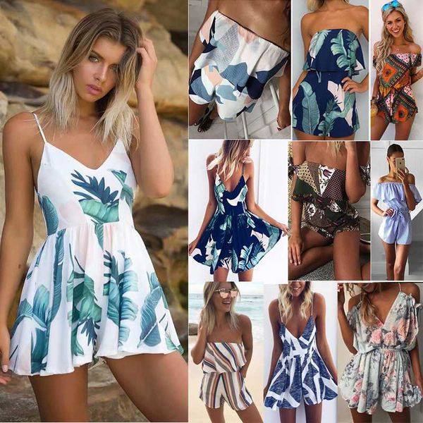 2020 summer women beach jumpsuit plus size print romper sleeveless off shoulder short overalls backless playsuit for female, Black;white
2020 summer women beach jumpsuit plus size print romper sleeveless off shoulder short overalls backless playsuit for female, Black;white