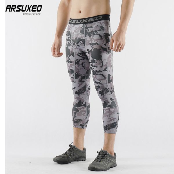 arsuxeo men sports camouflage compression pants base layer 3/4 running tights gym fitness active training exercise trousers k75, Black;blue
arsuxeo men sports camouflage compression pants base layer 3/4 running tights gym fitness active training exercise trousers k75, Black;blue