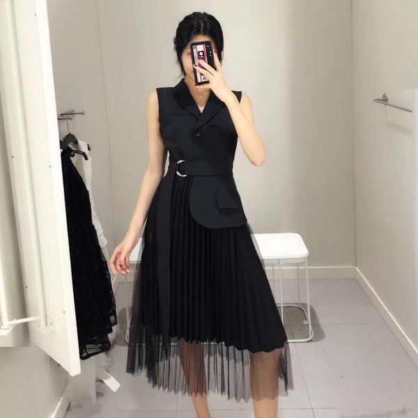 tvvovvin 2018 autumn new fashion black white sleeveless notched stitching mesh hemline women's unique dress v059, Black;gray
tvvovvin 2018 autumn new fashion black white sleeveless notched stitching mesh hemline women's unique dress v059, Black;gray