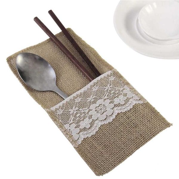 10pcs burlap lace burlap cutlery pouch knife and fork spoon holder bag tableware with jute rope tableware table decoration
10pcs burlap lace burlap cutlery pouch knife and fork spoon holder bag tableware with jute rope tableware table decoration