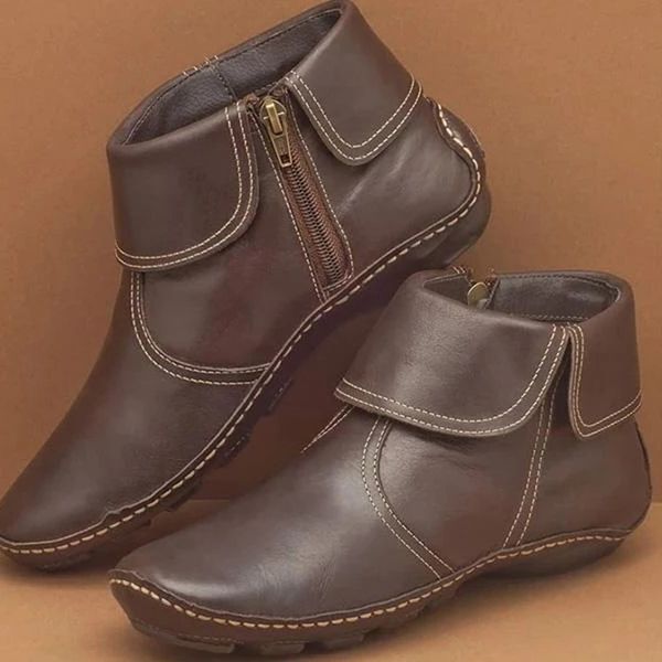lapel-neck sewing flat-slip zip-up booties western wind round head casual large size ankle boots winter flats boots women 2019, Black
lapel-neck sewing flat-slip zip-up booties western wind round head casual large size ankle boots winter flats boots women 2019, Black