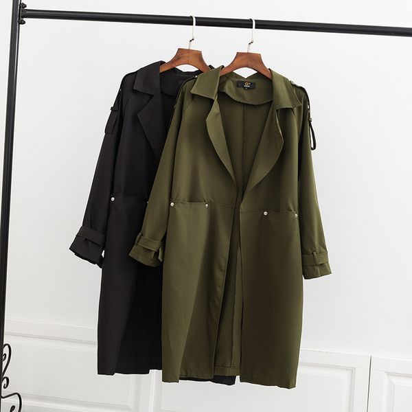 2019 plus size casual trench coat spring women clothing fashion loose long sleeve chiffon open stitch outerwear f3-1902, Tan;black
2019 plus size casual trench coat spring women clothing fashion loose long sleeve chiffon open stitch outerwear f3-1902, Tan;black