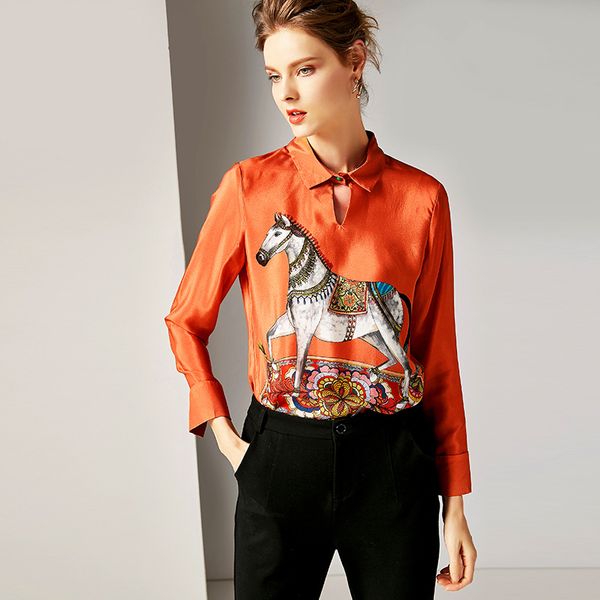 100% silk womens and blouses ladies spring vintage long sleeve horse cartoon print orange blouses woman 2019, White
100% silk womens and blouses ladies spring vintage long sleeve horse cartoon print orange blouses woman 2019, White