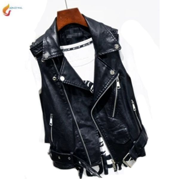fashion sleeveless large size faux leather motorcycle jacket waistcoat leather vest zippers novelty ladies streetwear g1007, Black;white
fashion sleeveless large size faux leather motorcycle jacket waistcoat leather vest zippers novelty ladies streetwear g1007, Black;white