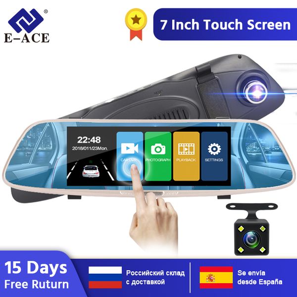 e-ace 7.0 inch touch car dvr mirror camera 1080p video recorder dashcam auto registrator dual lens with rear view camera
e-ace 7.0 inch touch car dvr mirror camera 1080p video recorder dashcam auto registrator dual lens with rear view camera