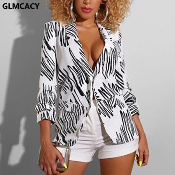 women black and white print single button front blazer long sleeve chic blazer workwear sport jacket, White;black
women black and white print single button front blazer long sleeve chic blazer workwear sport jacket, White;black