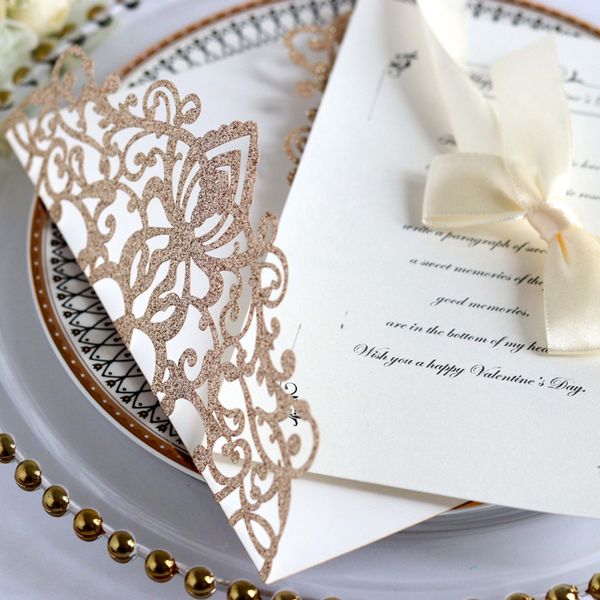 50pcs blue gold silver glitter paper laser cut wedding invitations card custom printable with ribbon envelope wedding decoration
50pcs blue gold silver glitter paper laser cut wedding invitations card custom printable with ribbon envelope wedding decoration