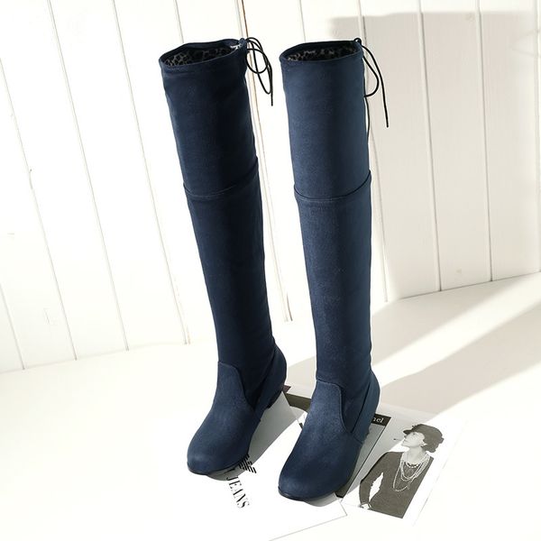 women boot faux suede women over the knee boots lace up high heels shoes woman female slim thigh high boots 35-43, Black
women boot faux suede women over the knee boots lace up high heels shoes woman female slim thigh high boots 35-43, Black