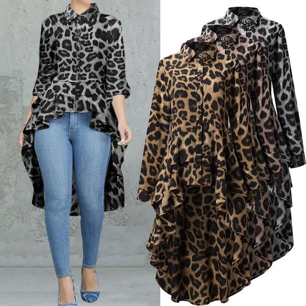 zanzea 2020 lapel women's irregular blouse casual button long blusas female leopard print shirt oversized tunic 5xl, White
zanzea 2020 lapel women's irregular blouse casual button long blusas female leopard print shirt oversized tunic 5xl, White