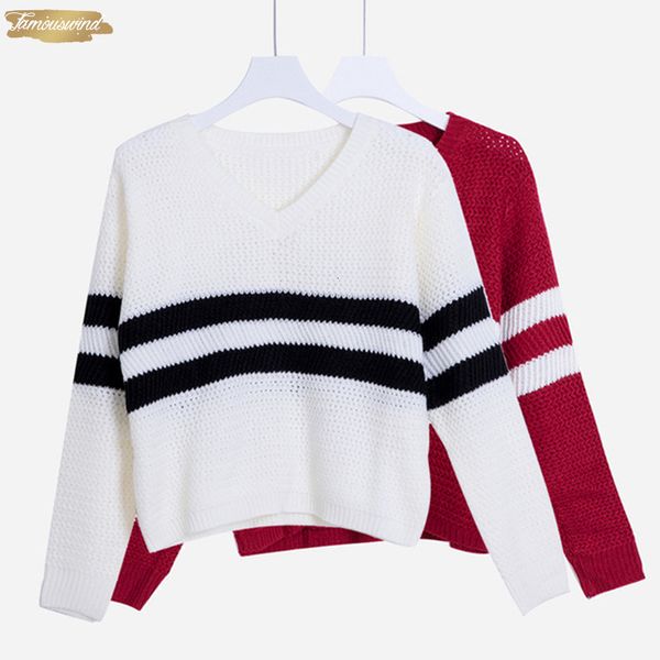 t4n510 colorsspring autumn women sweaters pullovers v neck crop striped long sleeve knitted sweater roupas femininas 4, White;black
t4n510 colorsspring autumn women sweaters pullovers v neck crop striped long sleeve knitted sweater roupas femininas 4, White;black