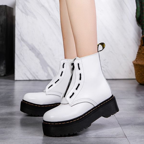 with shoebox thick heel martin boots women ankle boots cowskin boots classic cow muscle sole front inside zip shoes for women c10, Black
with shoebox thick heel martin boots women ankle boots cowskin boots classic cow muscle sole front inside zip shoes for women c10, Black