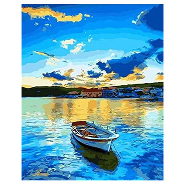paint by numbers diy acrylic painting kit for kids & adults 40x45cm lakeside boat with 3 brushes
paint by numbers diy acrylic painting kit for kids & adults 40x45cm lakeside boat with 3 brushes