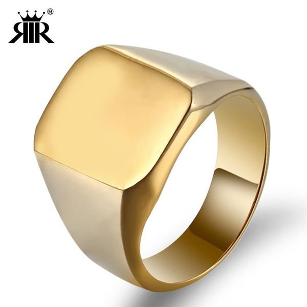 rir fashion simple square big width signet rings silver gold black titanium stainless steel biker ring for man finger jewelry, Golden;silver
rir fashion simple square big width signet rings silver gold black titanium stainless steel biker ring for man finger jewelry, Golden;silver