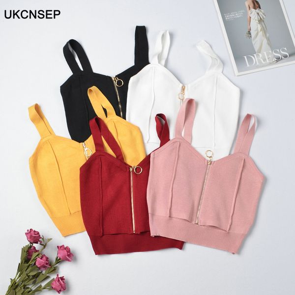 women's tanks & camis women crop club zipper knitted camisole with hole female tank ladies sleeveless solid strap clothes, White
women's tanks & camis women crop club zipper knitted camisole with hole female tank ladies sleeveless solid strap clothes, White