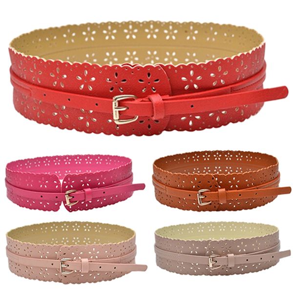 women's fashion pu leather hollow flower waist belt wide buckle waistband strap, Black;brown
women's fashion pu leather hollow flower waist belt wide buckle waistband strap, Black;brown