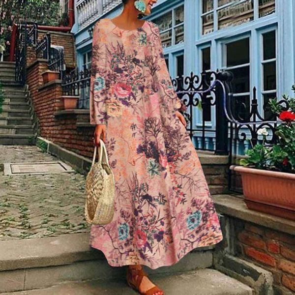 s 5xl 2020 spring floral print sundress zanzea women bohemian dress vintage long sleeve cotton vestido female kaftan robe tunic, Black;gray
s 5xl 2020 spring floral print sundress zanzea women bohemian dress vintage long sleeve cotton vestido female kaftan robe tunic, Black;gray