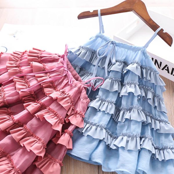 2020 летние девушки в торт платье детское платье оптом, Red;yellow