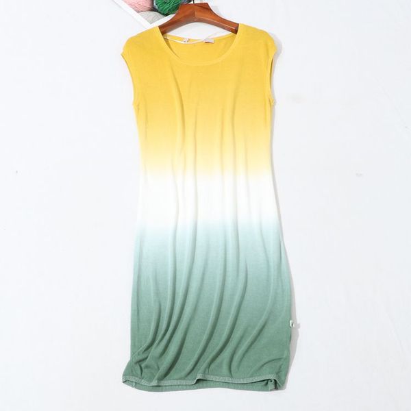 gradient multicoloured viscose slim-fit crew neck sleeveless dresses one-piece casual dresses, Black;gray
gradient multicoloured viscose slim-fit crew neck sleeveless dresses one-piece casual dresses, Black;gray