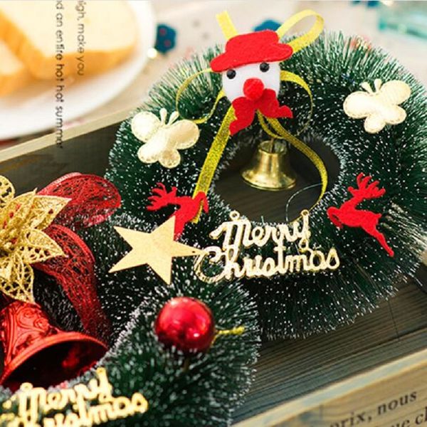 

2pc christmas wreath merry christmas bells tree decoration jingle bells gift wedding birthday party supplies