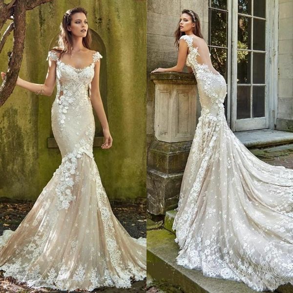 mermaid full lace wedding dresses 3d floral appliqued backless sweep train vintage trumpet bridal gowns, White
mermaid full lace wedding dresses 3d floral appliqued backless sweep train vintage trumpet bridal gowns, White