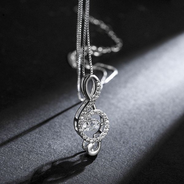 fashion jewelry beating heart necklace crystal from swarovskis zircon rotating musical note pendant mother's day gift, Silver
fashion jewelry beating heart necklace crystal from swarovskis zircon rotating musical note pendant mother's day gift, Silver