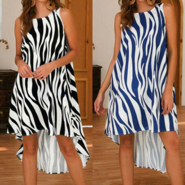 new style women dresses summer beach sleeveless long dress irregular summer casual dress zebra print loose fashion 2019, Black;gray
new style women dresses summer beach sleeveless long dress irregular summer casual dress zebra print loose fashion 2019, Black;gray