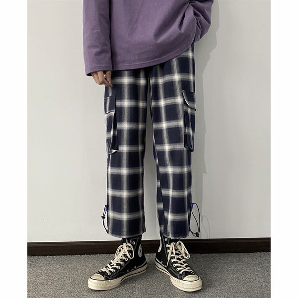 plaid pants men's fashion retro casual multi-pocket cargo pants men streetwear wild loose hip hop overalls trousers mens m-2xl, Black
plaid pants men's fashion retro casual multi-pocket cargo pants men streetwear wild loose hip hop overalls trousers mens m-2xl, Black