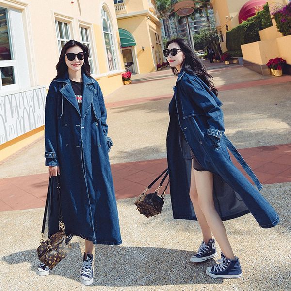 tang 2019 spring long sleeve denim trench coat for women fashion with belt casual long denim coats female, Tan;black
tang 2019 spring long sleeve denim trench coat for women fashion with belt casual long denim coats female, Tan;black