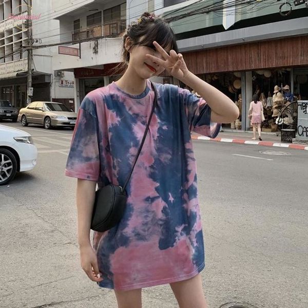 new women t-shirt contrast color tie-dyed rainbow short sleeves tshirt crew neck loose summer female, White
new women t-shirt contrast color tie-dyed rainbow short sleeves tshirt crew neck loose summer female, White