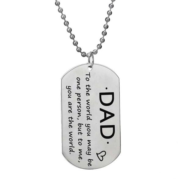 dad to the world you may be one person but to me you are the world necklace stainless steel dog tag pendant father's day gifts, Silver
dad to the world you may be one person but to me you are the world necklace stainless steel dog tag pendant father's day gifts, Silver