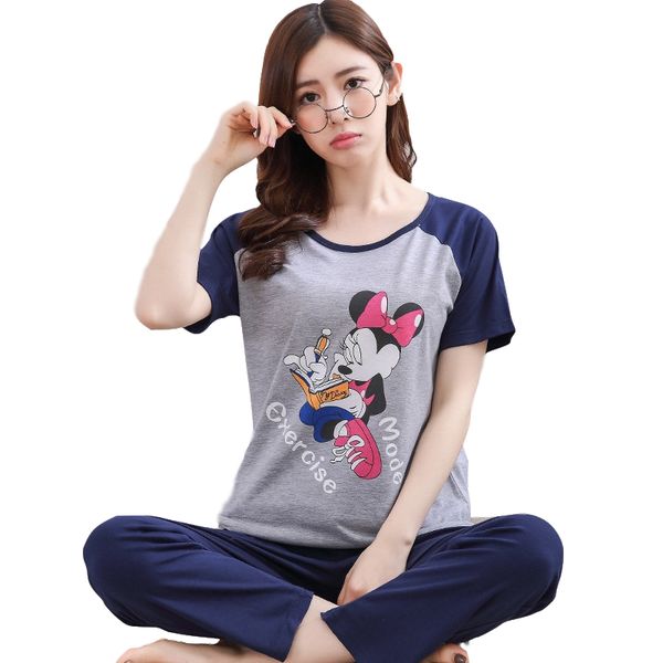 women's pajamas sets 100% cotton cartoon autumn girlfriend gift indoor cloth home suit sleepwear long sleeve female pyjamas sets, Blue;gray
women's pajamas sets 100% cotton cartoon autumn girlfriend gift indoor cloth home suit sleepwear long sleeve female pyjamas sets, Blue;gray