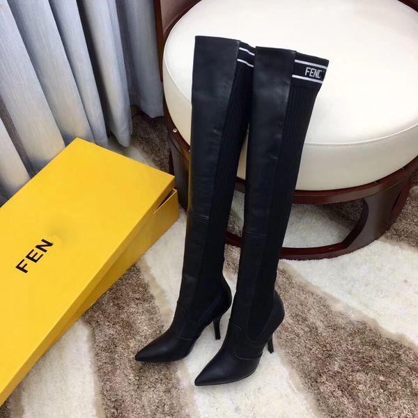 fashion women knitting sock boots high heel of 9.5cm shoes womens ankle boots skinny feet ladies winter boots with original box, Black
fashion women knitting sock boots high heel of 9.5cm shoes womens ankle boots skinny feet ladies winter boots with original box, Black