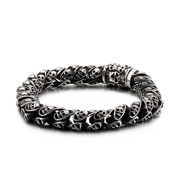 vintage skull engraved cuff bracelet men link chain stainless steel hip hop skeleton head bracelets jewelry, Black
vintage skull engraved cuff bracelet men link chain stainless steel hip hop skeleton head bracelets jewelry, Black
