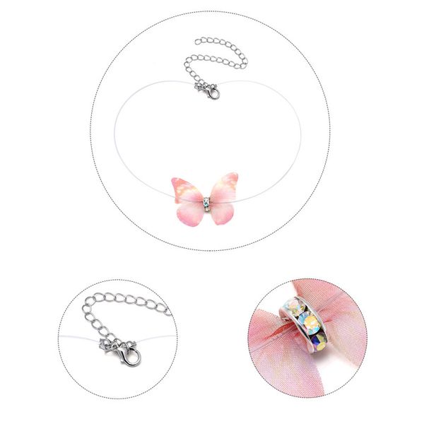fashion crystal colorful 3d butterfly chokers necklace invisible fish line silk necklaces for elegant women gift wholesale jewelry, Silver
fashion crystal colorful 3d butterfly chokers necklace invisible fish line silk necklaces for elegant women gift wholesale jewelry, Silver