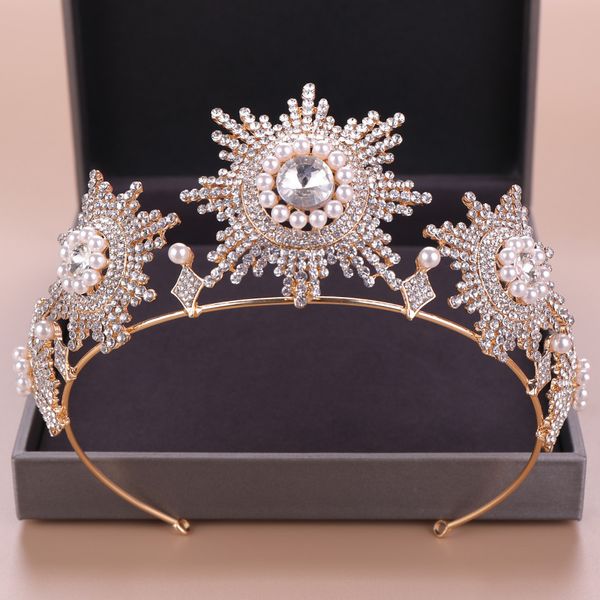 forseven european gold floral simulated pearl crystal tiara and crowns princess headband bridal bride noiva wedding hair jewelry, Golden;white
forseven european gold floral simulated pearl crystal tiara and crowns princess headband bridal bride noiva wedding hair jewelry, Golden;white