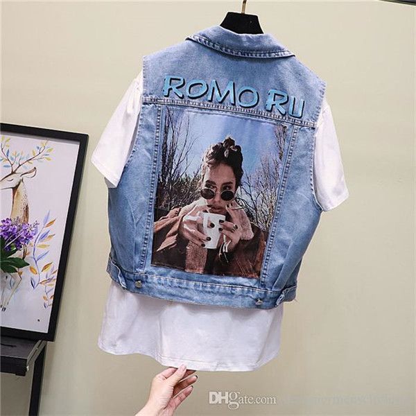 summer jean womens vest lapel neck sleeveless womens outerwear light blue ladies spring coats, Black;white
summer jean womens vest lapel neck sleeveless womens outerwear light blue ladies spring coats, Black;white