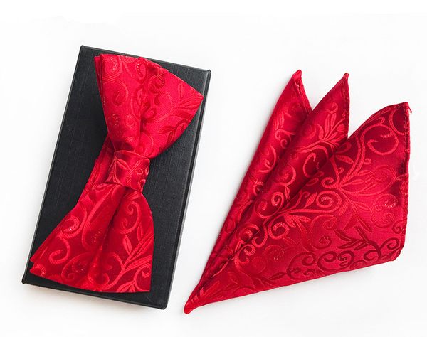 new design red blue navy self bow tie and hanky set silk jacquard woven men bowtie pocket square handkerchief suit wedding party, Red;black
new design red blue navy self bow tie and hanky set silk jacquard woven men bowtie pocket square handkerchief suit wedding party, Red;black