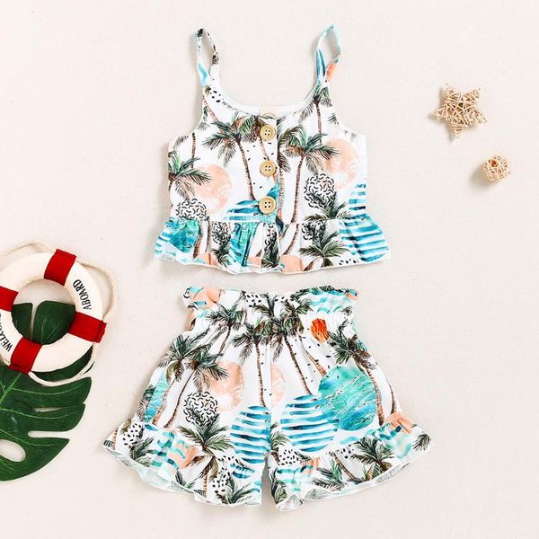 clothing sets toddler kids summer clothes ruffles leaf floral print suspender vest +shorts outfits girls shorts kinder kleding meisje t5, White
clothing sets toddler kids summer clothes ruffles leaf floral print suspender vest +shorts outfits girls shorts kinder kleding meisje t5, White