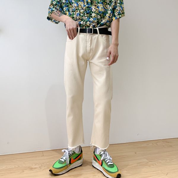 men's jeans male women japan korea streetwear vintage fashion pant men broken hem casual straight ankle length denim pants, Blue
men's jeans male women japan korea streetwear vintage fashion pant men broken hem casual straight ankle length denim pants, Blue