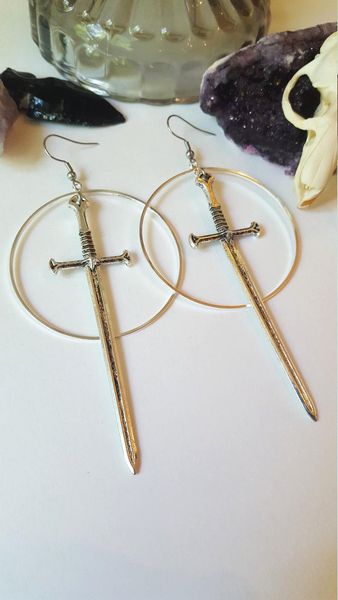 swords metal hoop earrings witchy warior pagan vikin alternative goth gothic medieval silver classic tarot cards gift women 2019
swords metal hoop earrings witchy warior pagan vikin alternative goth gothic medieval silver classic tarot cards gift women 2019