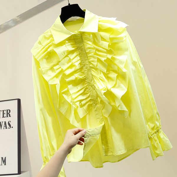 blouse woman new style pleated frilled joint bell sleeve mid-length shirt lady's sweet loose office women clothes blusas, White
blouse woman new style pleated frilled joint bell sleeve mid-length shirt lady's sweet loose office women clothes blusas, White