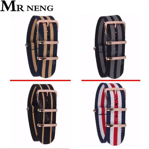 Watches Accessories Watchbands MR NENG Brand 18 20mm 22 Watchband High Quality NATO Nylon Wach Band Rose Gold Buckle Zulu Watch Strap 
Watches Accessories Watchbands MR NENG Brand 18 20mm 22 Watchband High Quality NATO Nylon Wach Band Rose Gold Buckle Zulu Watch Strap